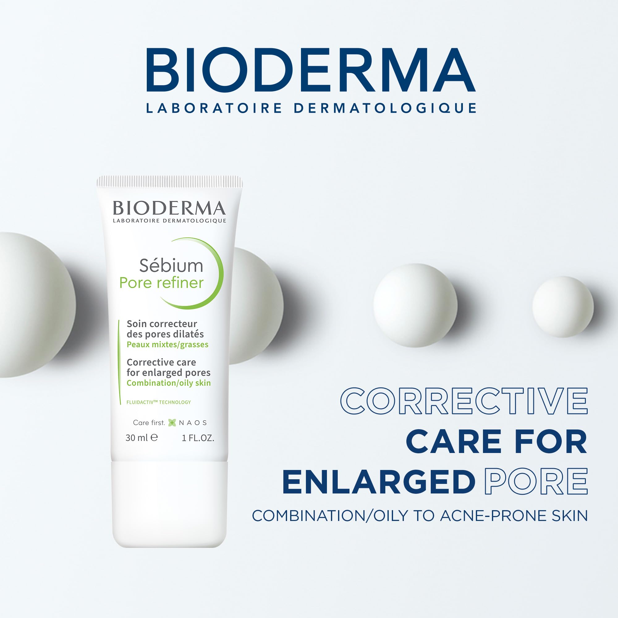 Bioderma Sébium Mat Control Cream, Mattifying and Moisturizing Daily Cream for Combination to Oily Skin, 1 Fl Oz